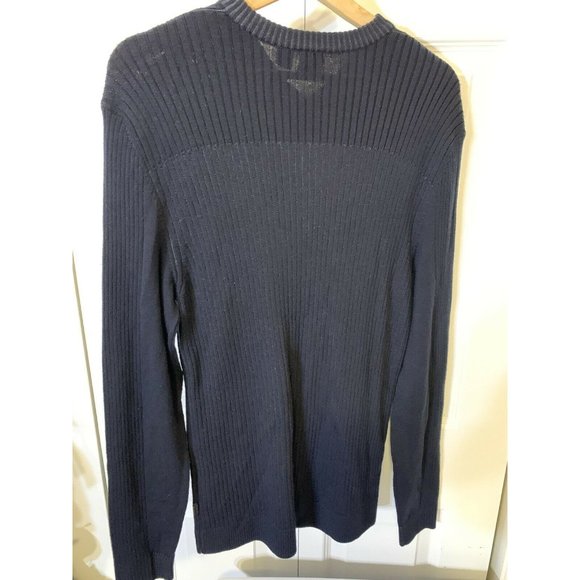Hugo‎ Boss Midnight Blue Stripe V Neck Wool Sweater - Picture 6 of 6